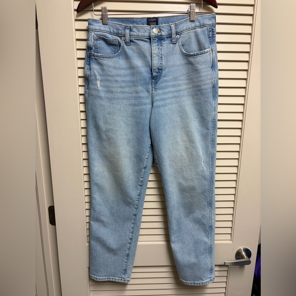 J Crew  High Rise Classic Vintage Jeans Womens 29 Light Wash 32x27 Whiskered